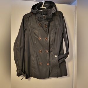 OBEY waxed cotton trench coat